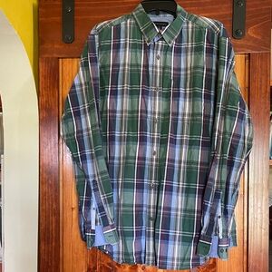 Banana Republic Green and Blue Plaid Shirt